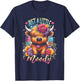 Highland Cow Just A-Little Moody Flower Funny Farm Farmer T-Shirt - T-Shirt | Navy