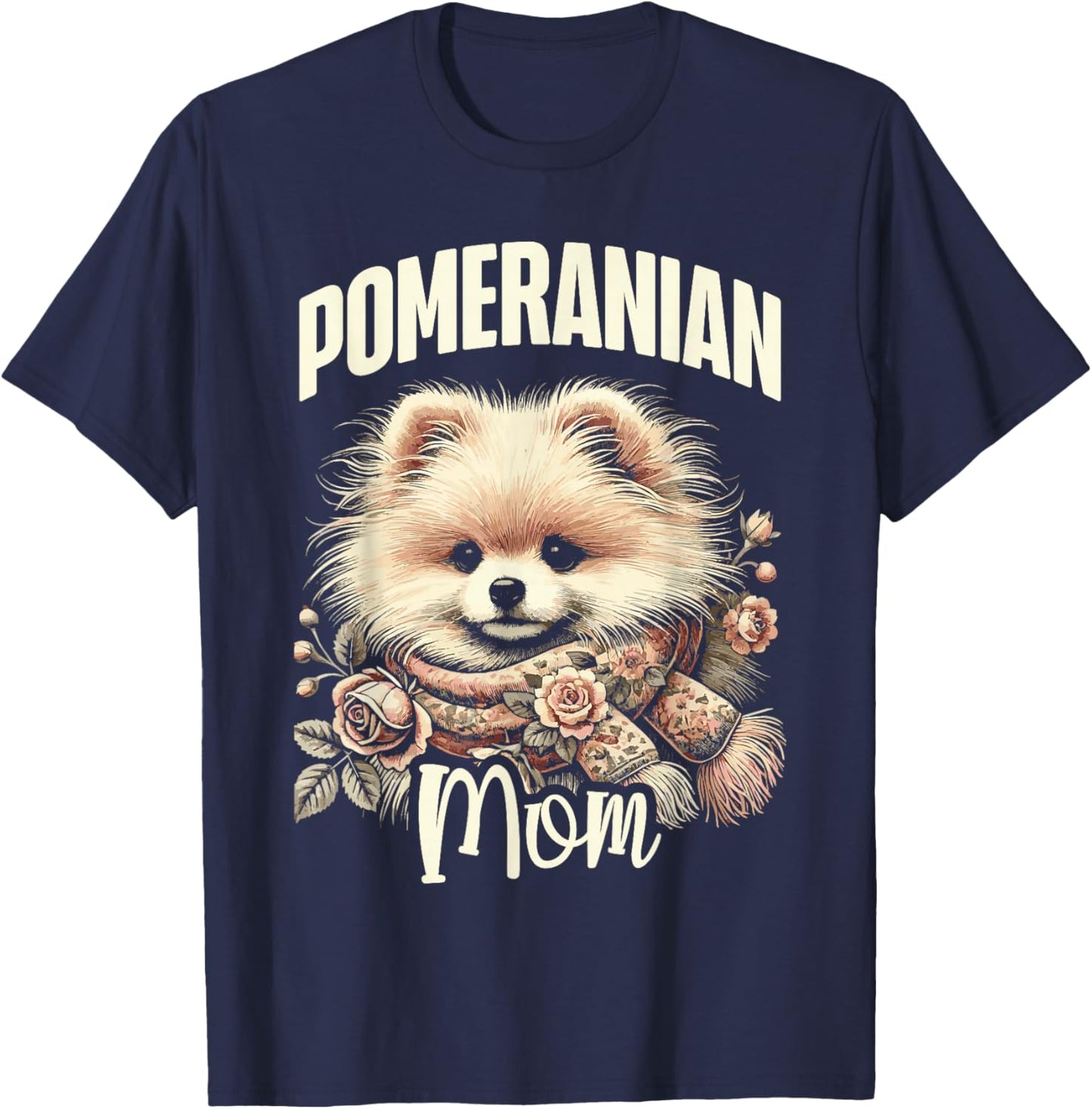 Pomeranian mom Cute Pomeranian Love Mom Design T-Shirt - T-Shirt | Navy