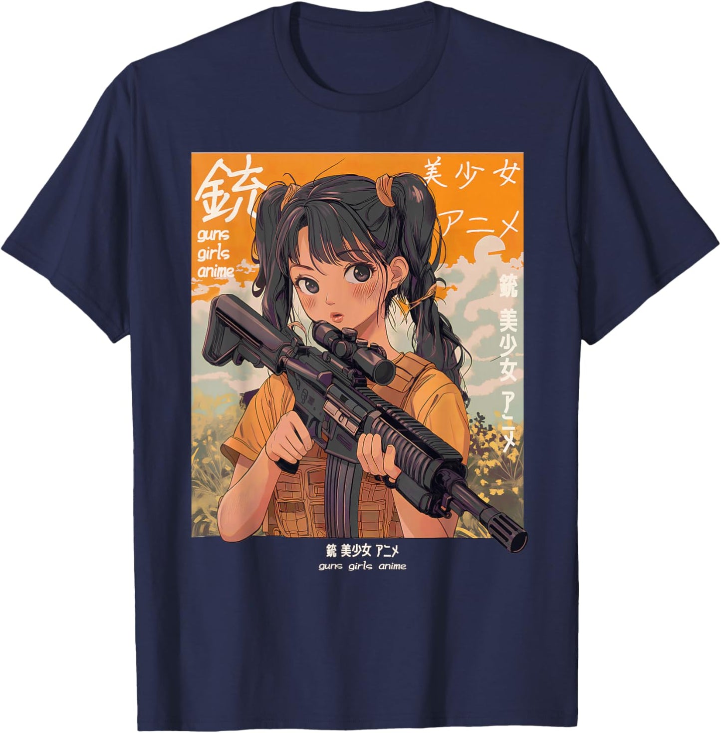 Anime Waifu Graphic T-Shirt - T-Shirt | Navy