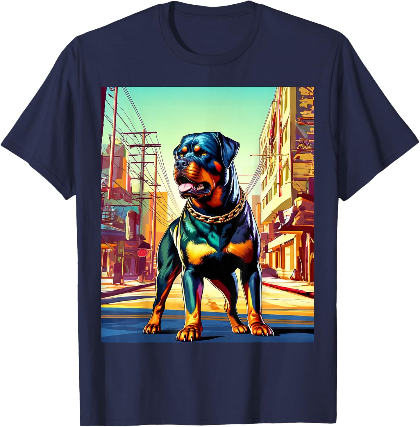 GTA Rottweiler Style T-Shirt - T-Shirt | Navy