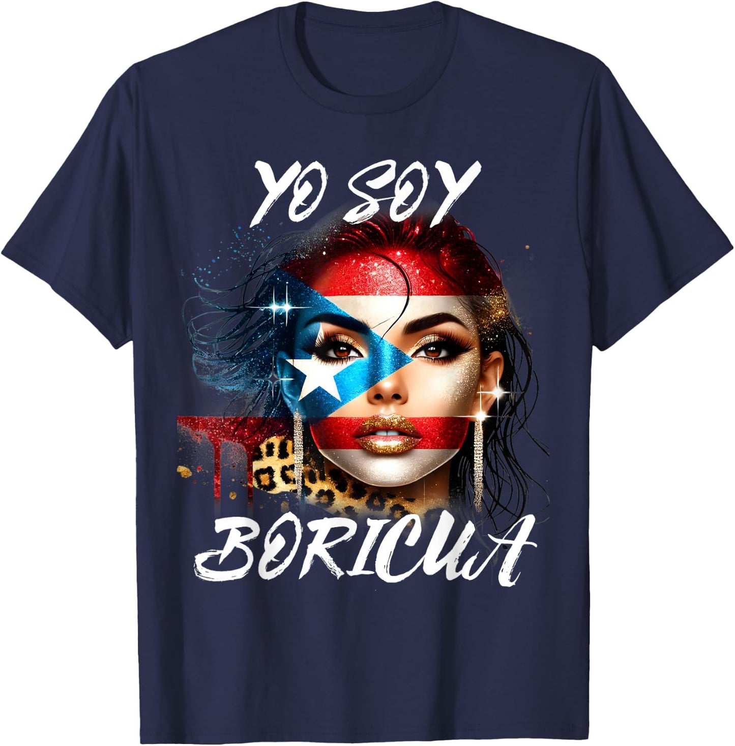 Puerto Rican Women Yo Soy Boricua Puerto Rico Flag Hispanic T-Shirt - T-Shirt | Navy