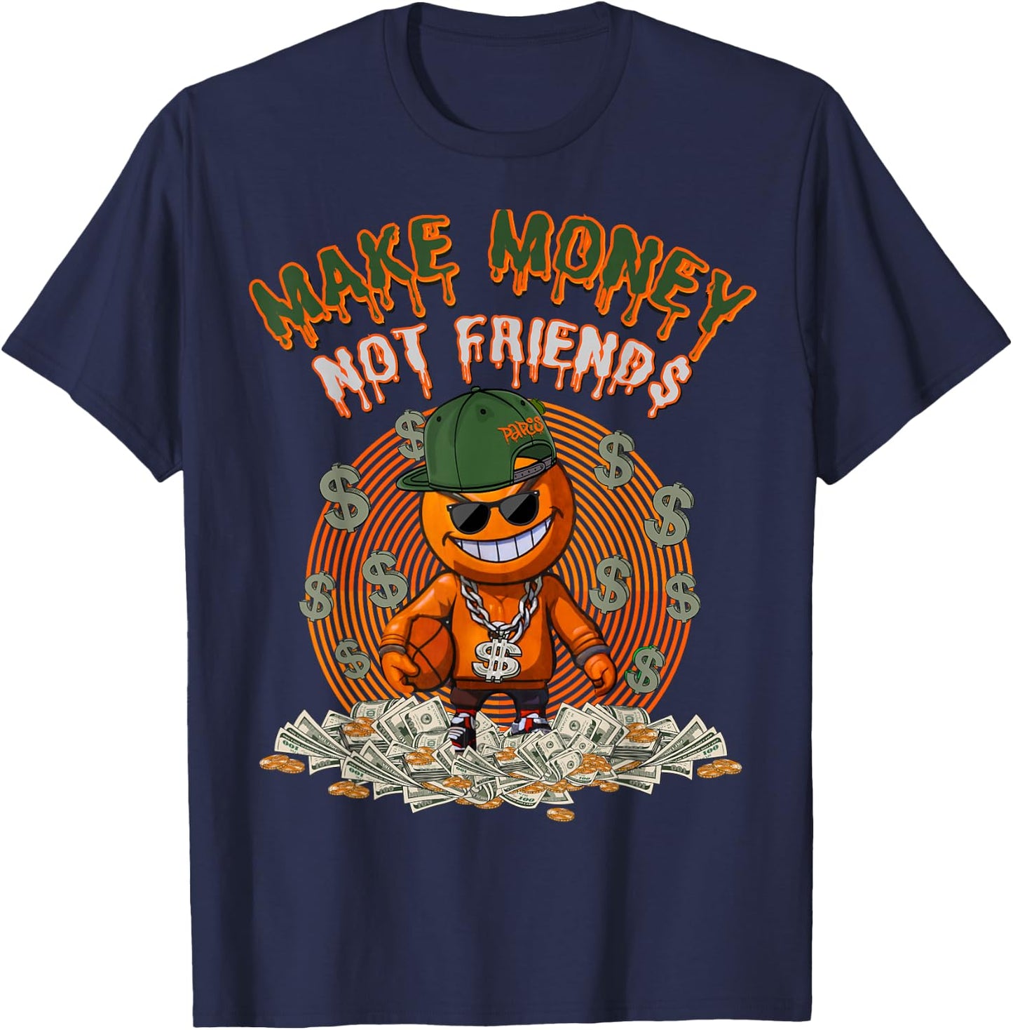 Olive Army Solar Orange | Orange Olive Sneaker Matching T-Shirt - T-Shirt | Navy