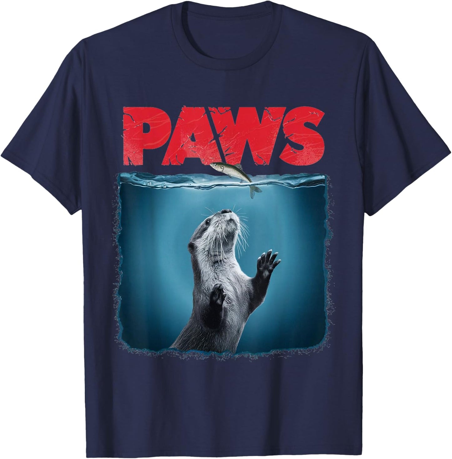 Cute Otter Shirt Paws Otter Ocean Animal Lover T-Shirt - T-Shirt | Navy