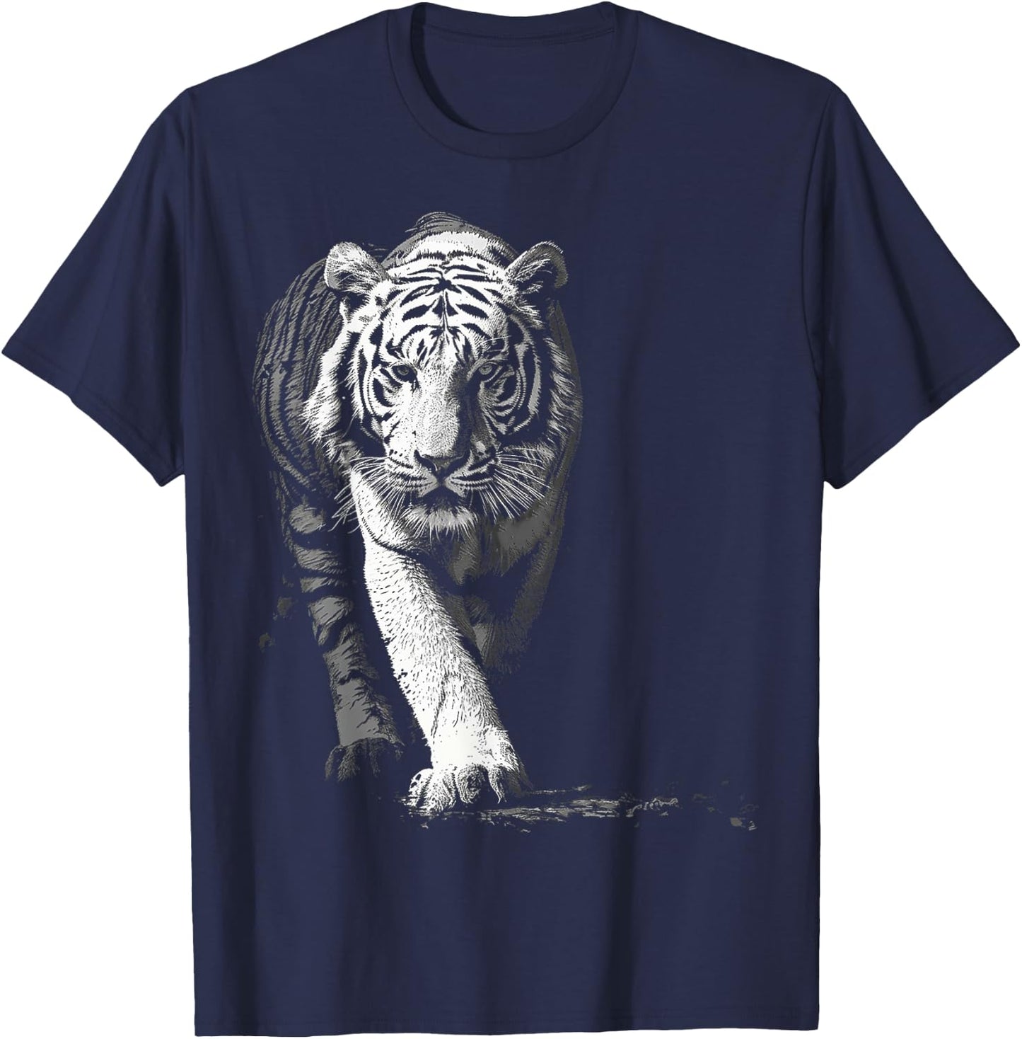 Tiger Drawing Animal Graphic Illustration Tiger T-Shirt - T-Shirt | Navy