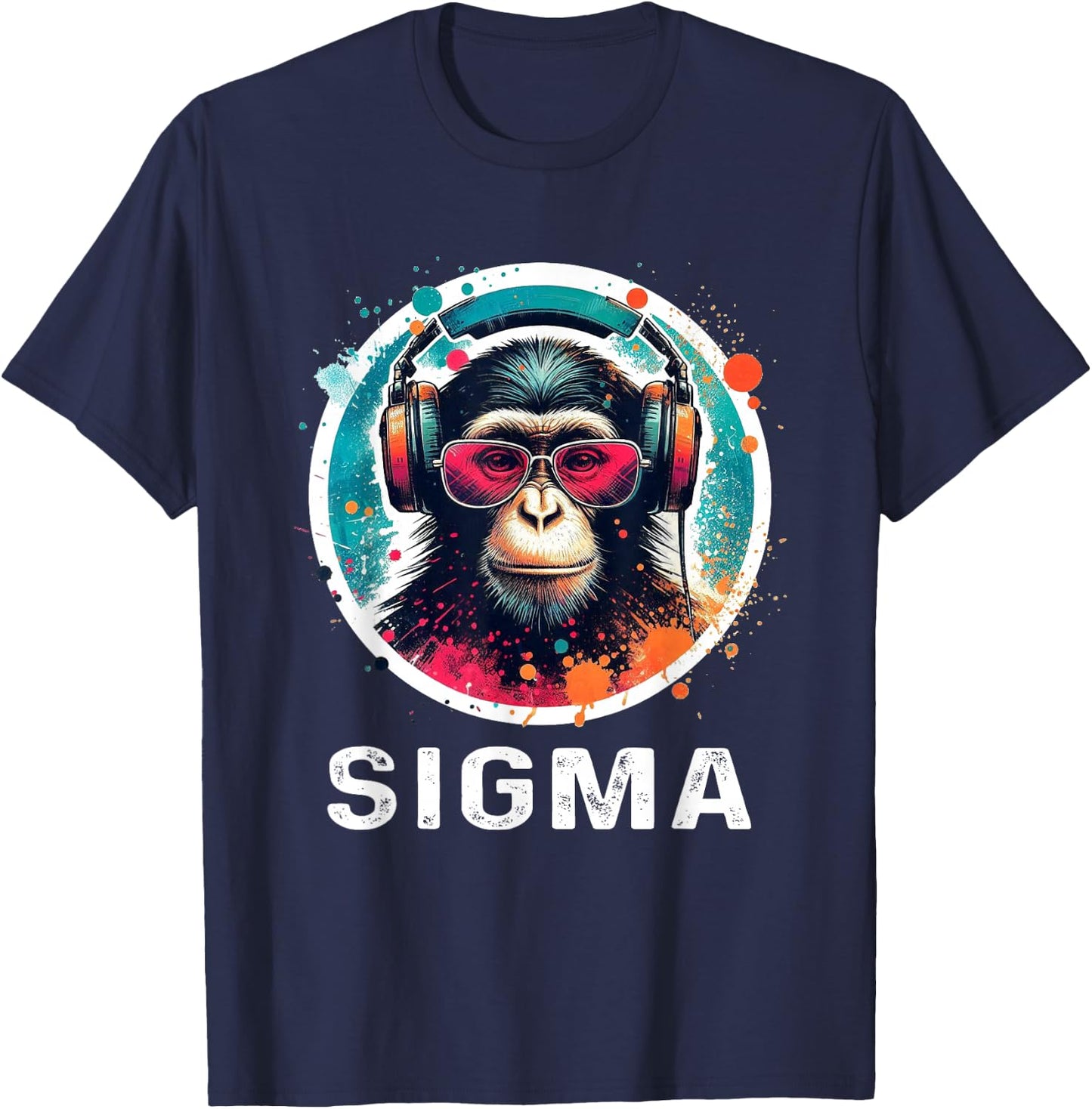 Sigma Meme Shirts Ironic Meme Shirt Funny Sigma Shirt Monkey T-Shirt - T-Shirt | Navy