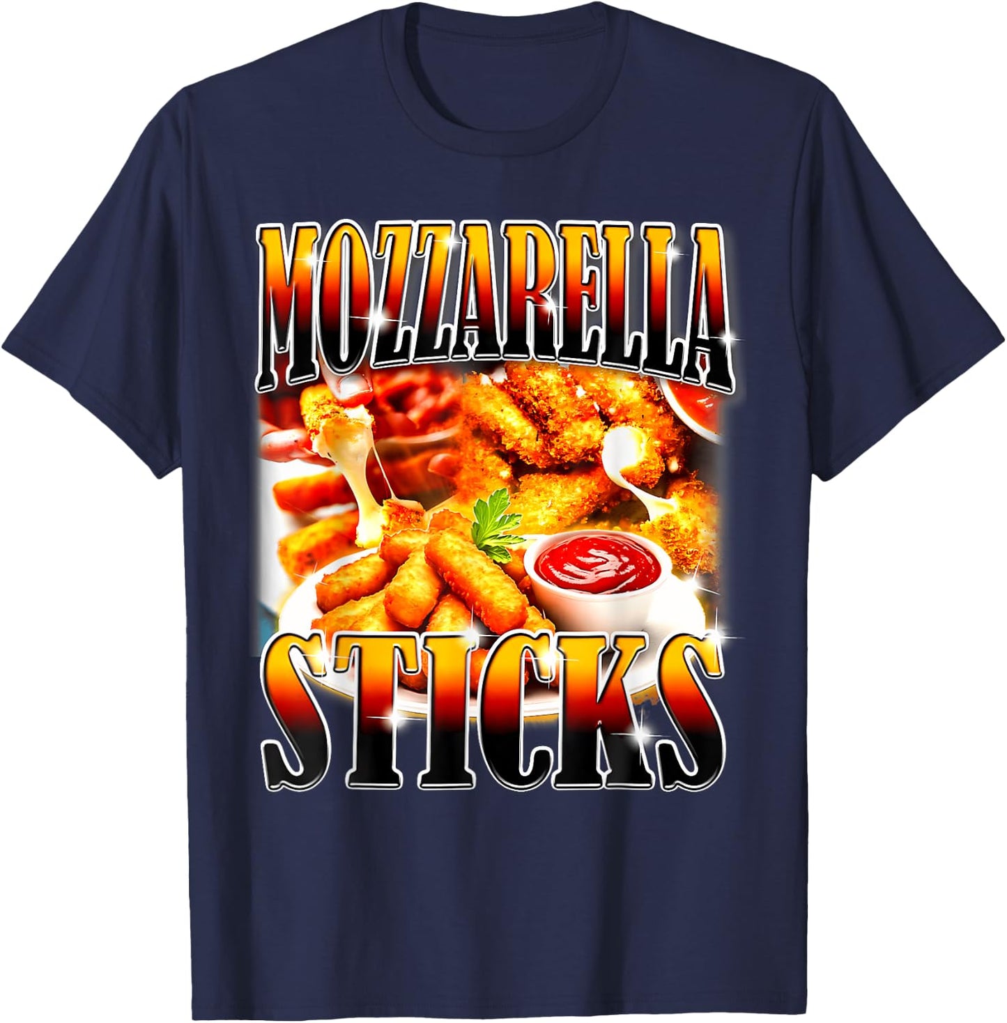 Bootleg Rap Funny Chicken Tenders Vintage 90s Heavy Metal T-Shirt - T-Shirt | Navy