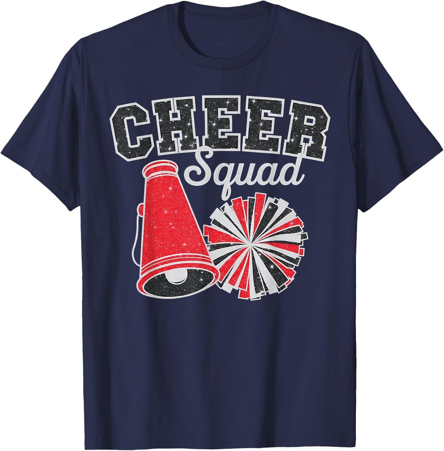 Cheer Squad Funny Cheerleader Cheerleading Red Women Girl T-Shirt - T-Shirt | Navy