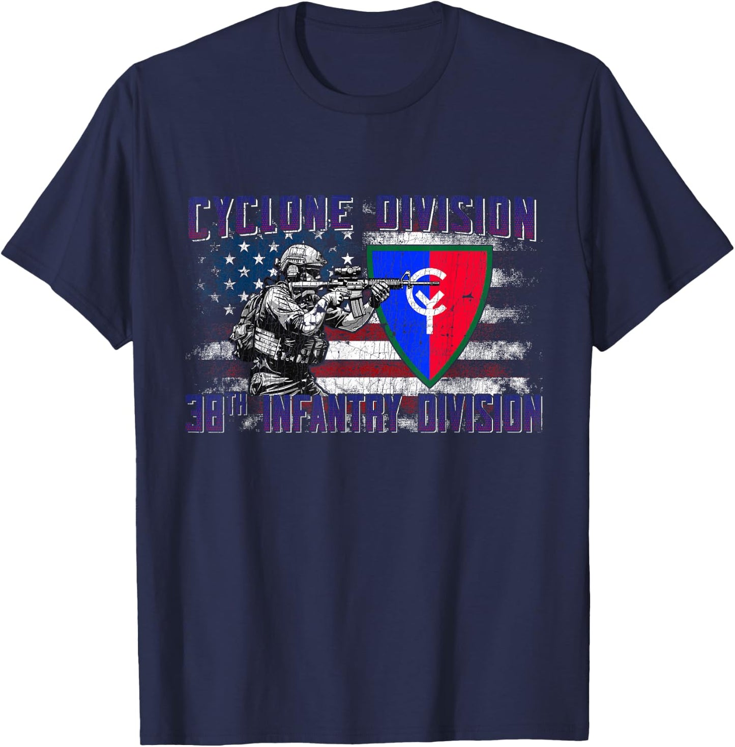 38th Infantry Division 38th ID Cyclone Division Gifts T-Shirt - T-Shirt | Navy
