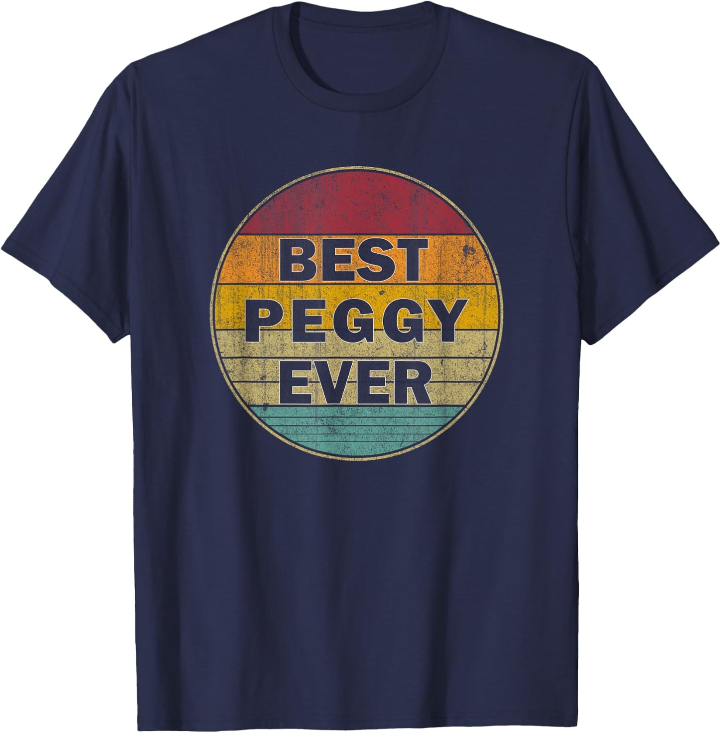 Personalized Name Peggy I Love Peggy Retro Vintage Style T-Shirt - T-Shirt | Navy
