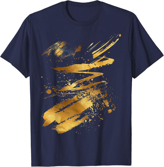And Black Dynamic Splatter T-Shirt - T-Shirt | Navy