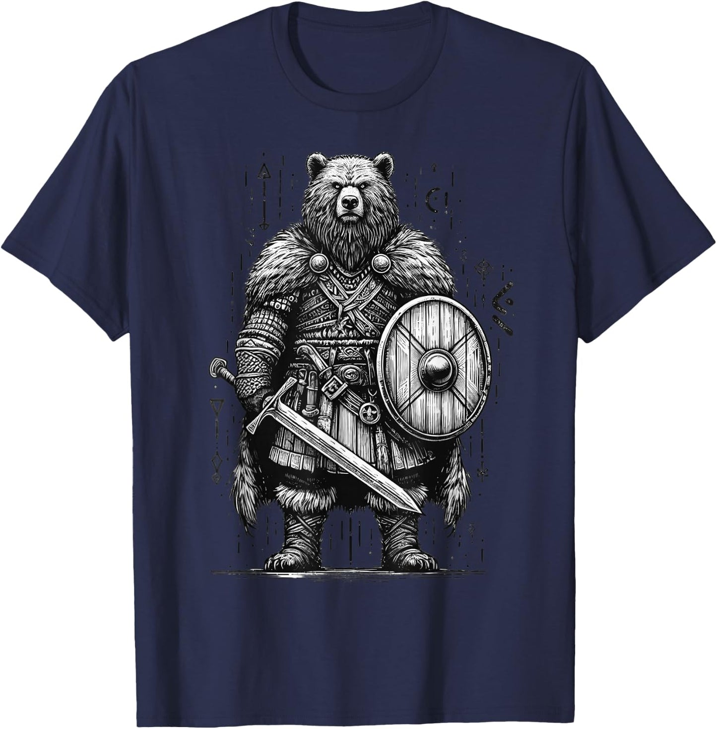 Viking Bear Warrior Odin Berserker Norse Bear Warrior T-Shirt - T-Shirt | Navy