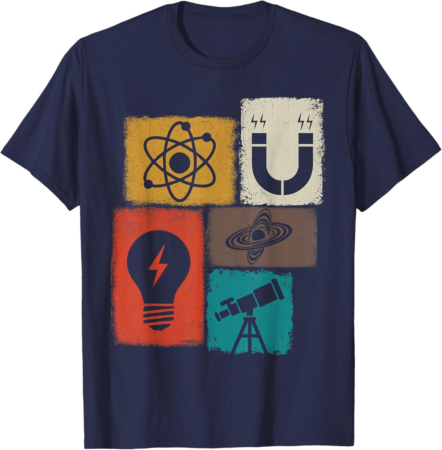 Physicist Vintage Collage Physics T-Shirt - T-Shirt | Navy