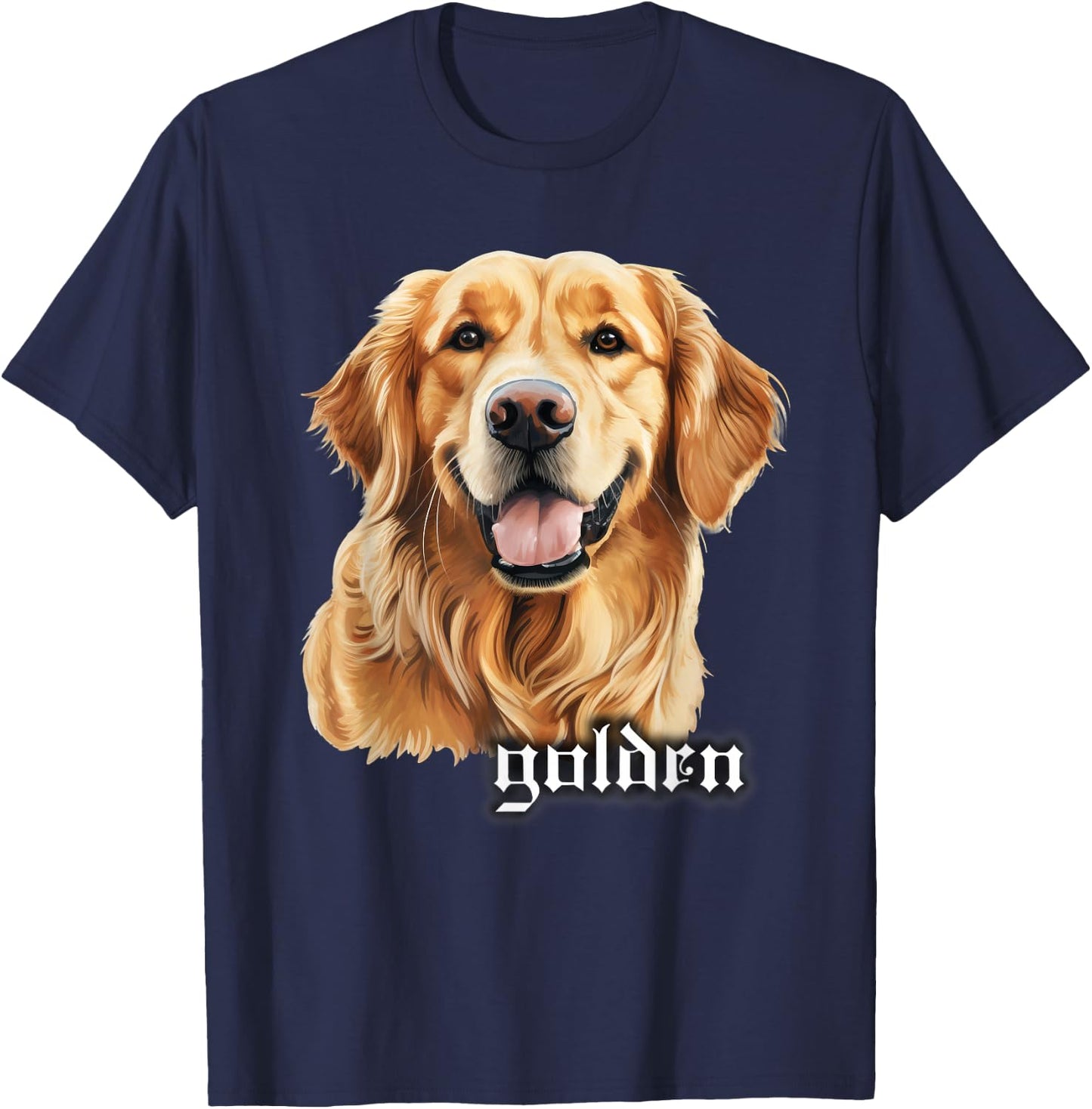 Golden Retriever Portrait T-Shirt - T-Shirt | Navy