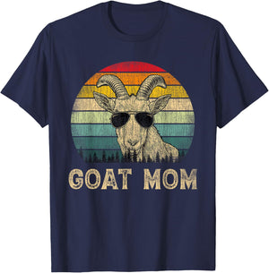 Vintage Goat Mom Goat Lovers Mommy Mother's Day T-Shirt - T-Shirt | Navy