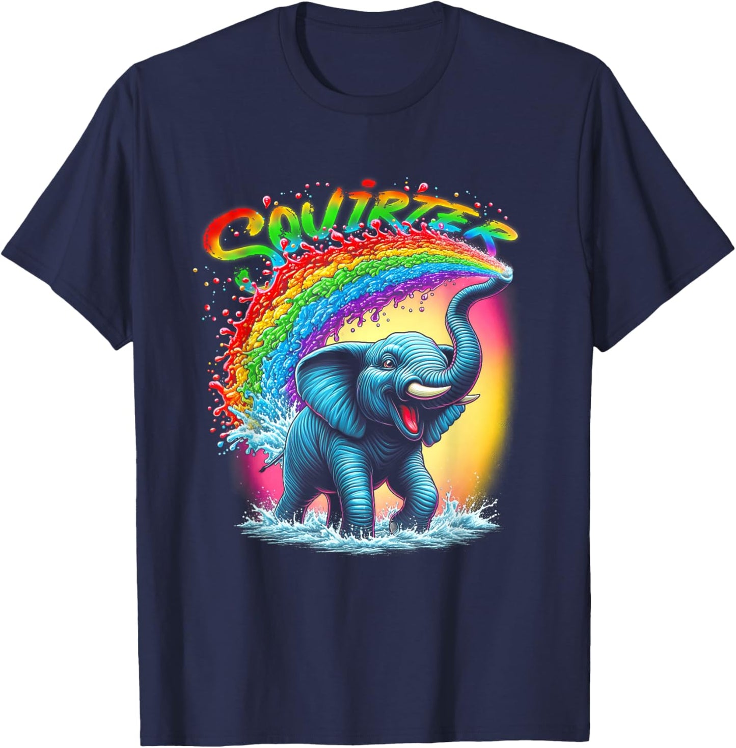 Inappropriate Souirter Embarrassing Elephant Squirter T-Shirt - T-Shirt | Navy