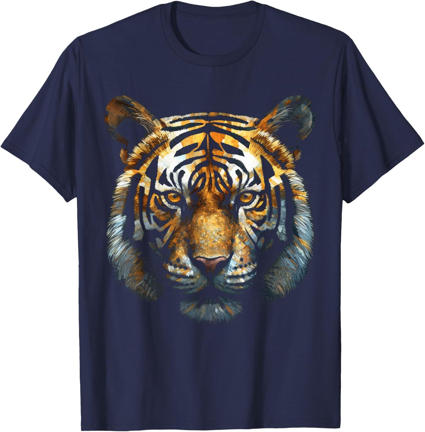 Tiger Animal Art Motif Tiger T-Shirt - T-Shirt | Navy