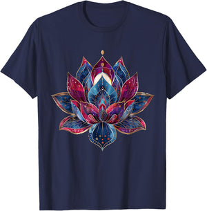 Lotus Flower Vintage Japanese Zen Buddhist Buddhism Yoga T-Shirt - T-Shirt | Navy