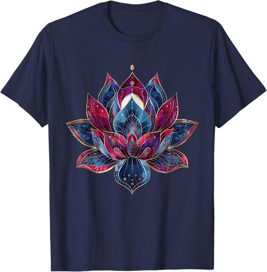 Lotus Flower Vintage Japanese Zen Buddhist Buddhism Yoga T-Shirt - T-Shirt | Navy