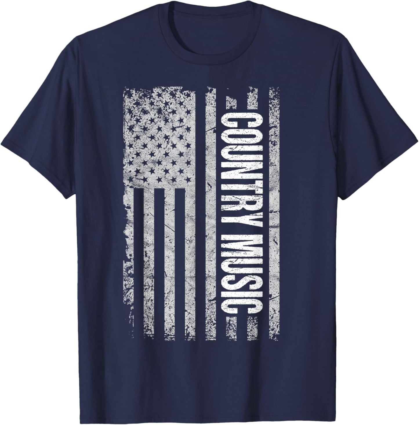 Proud American Flag Country Music Deep South T-Shirt - T-Shirt | Navy