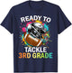 Ready To Tackle 3rd Grade Back To School Football Colorful T-Shirt - T-Shirt | Navy