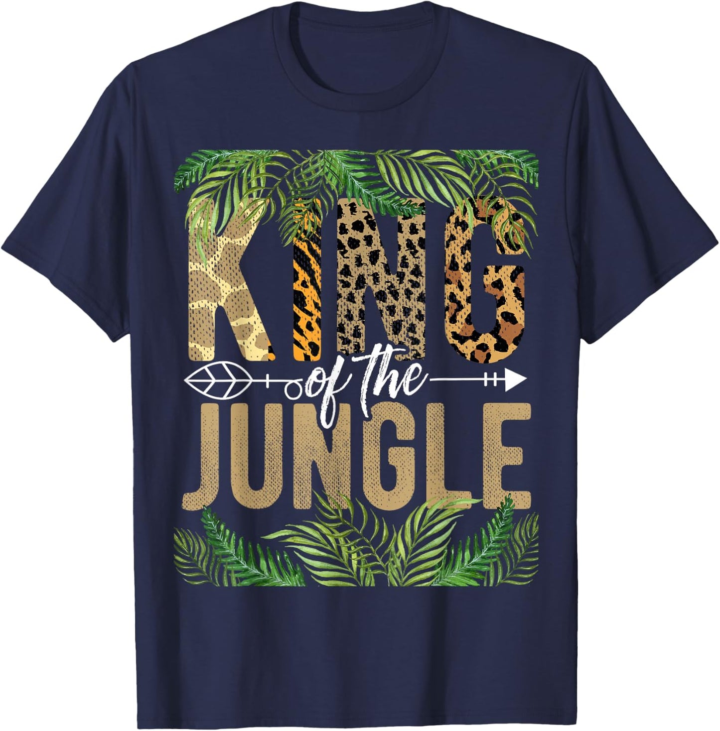 King Of The Jungle Tropical Animal Adventure Vacation T-Shirt - T-Shirt | Navy