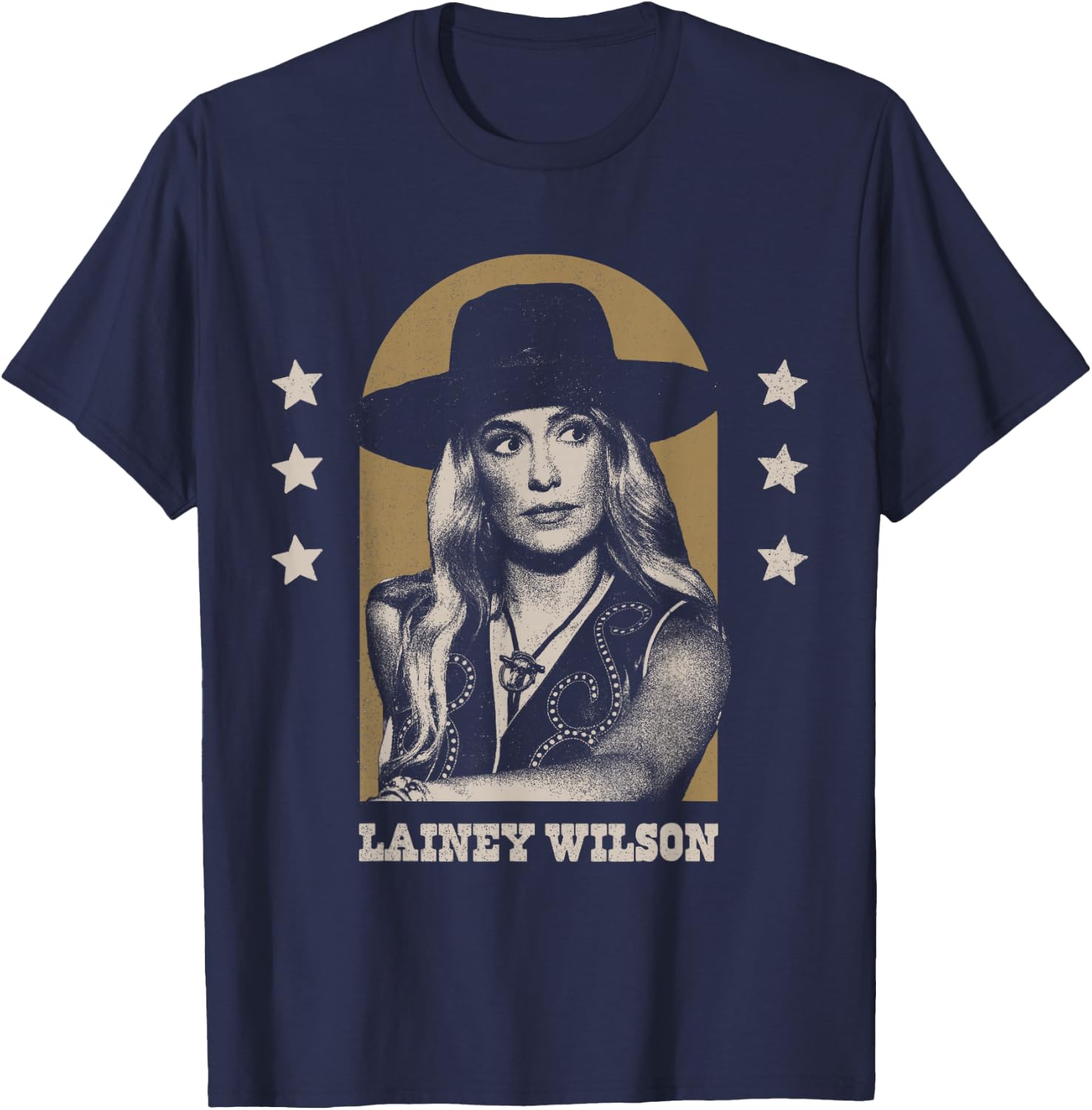 Lainey Wilson - Country's Cool Again Portrait , Small, Black T-Shirt - T-Shirt | Navy