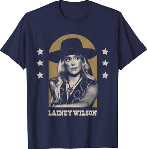Lainey Wilson - Country's Cool Again Portrait , Small, Black T-Shirt - T-Shirt | Navy