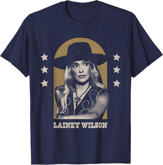 Lainey Wilson - Country's Cool Again Portrait , Small, Black T-Shirt - T-Shirt | Navy