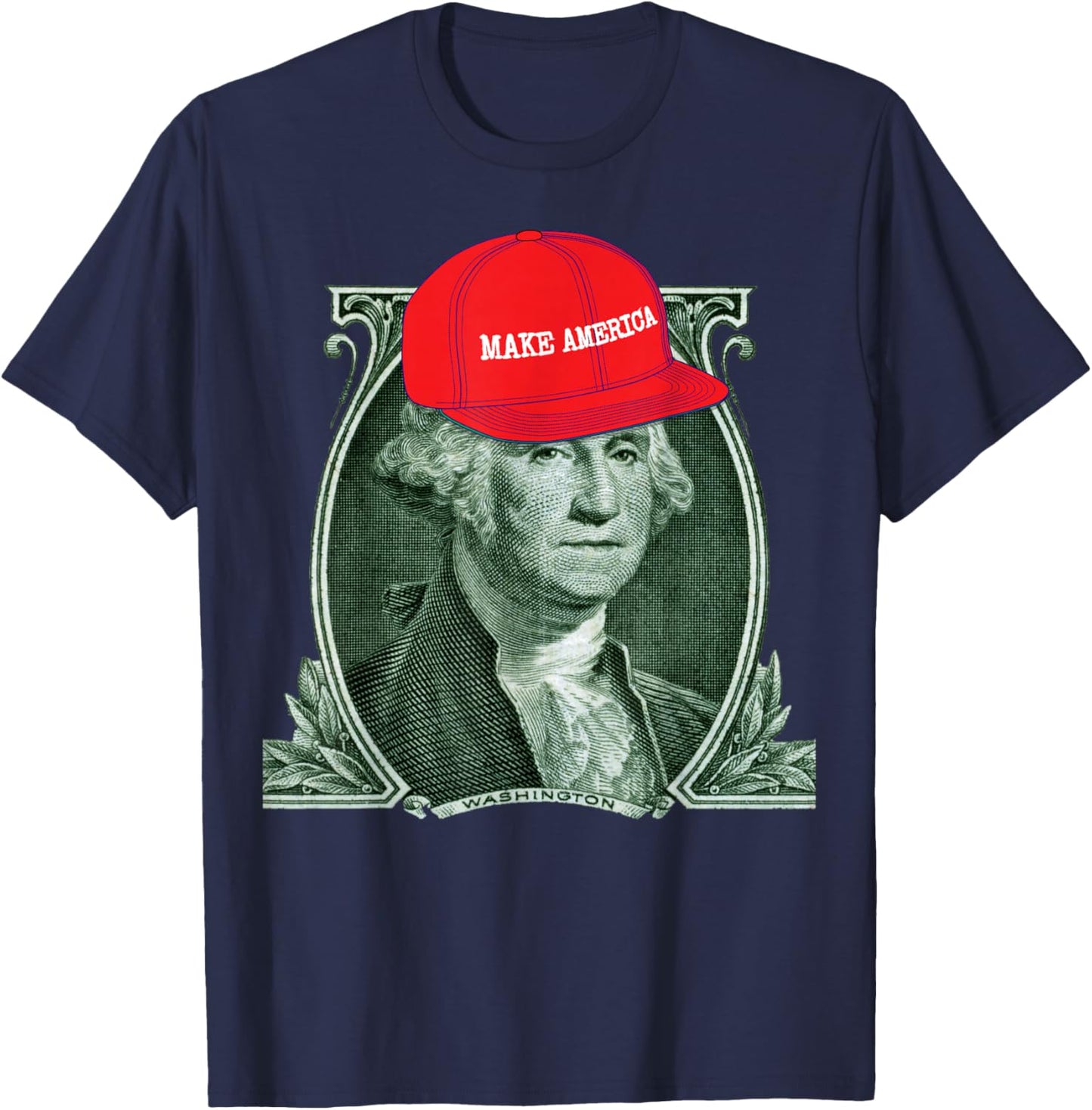 George Washington Make America 4th of July Funny History T-Shirt - T-Shirt | Navy