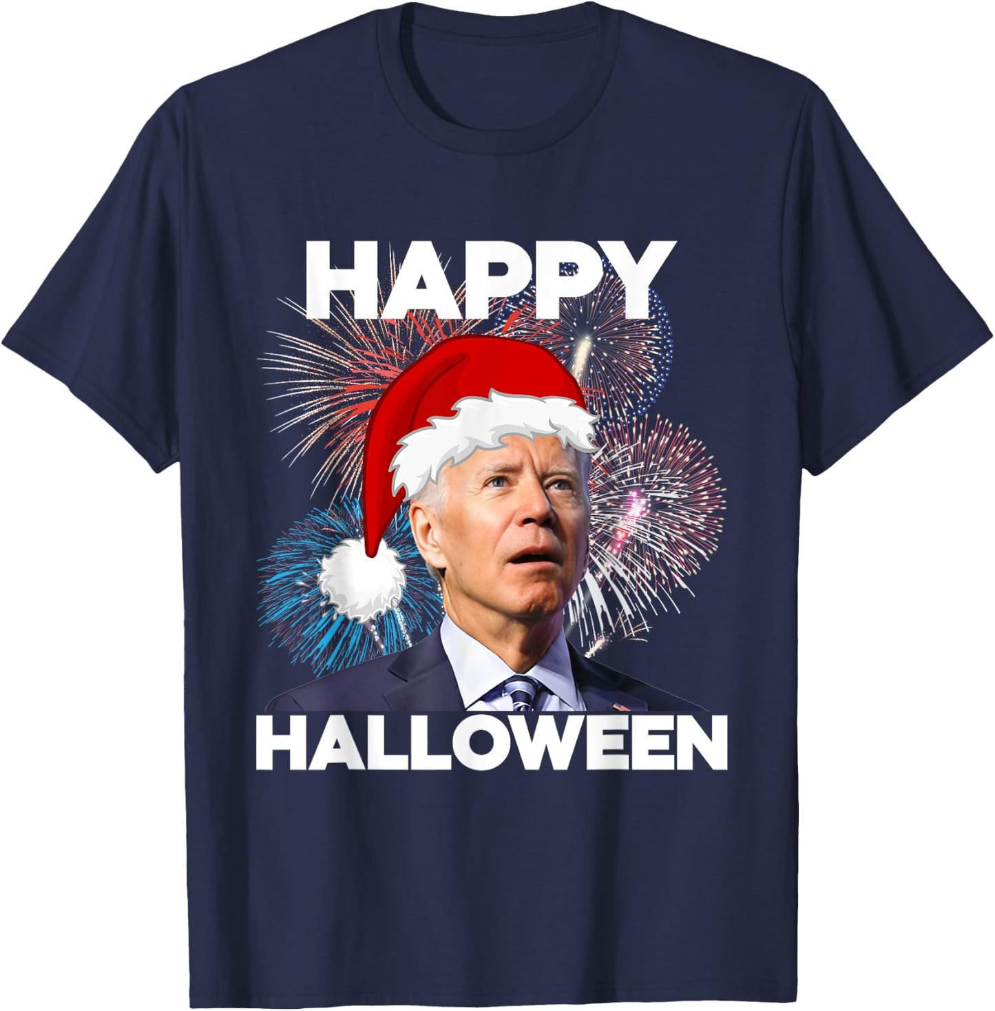 Funny Joe Biden 4th Of July Happy Halloween American US Flag T-Shirt - T-Shirt | Navy