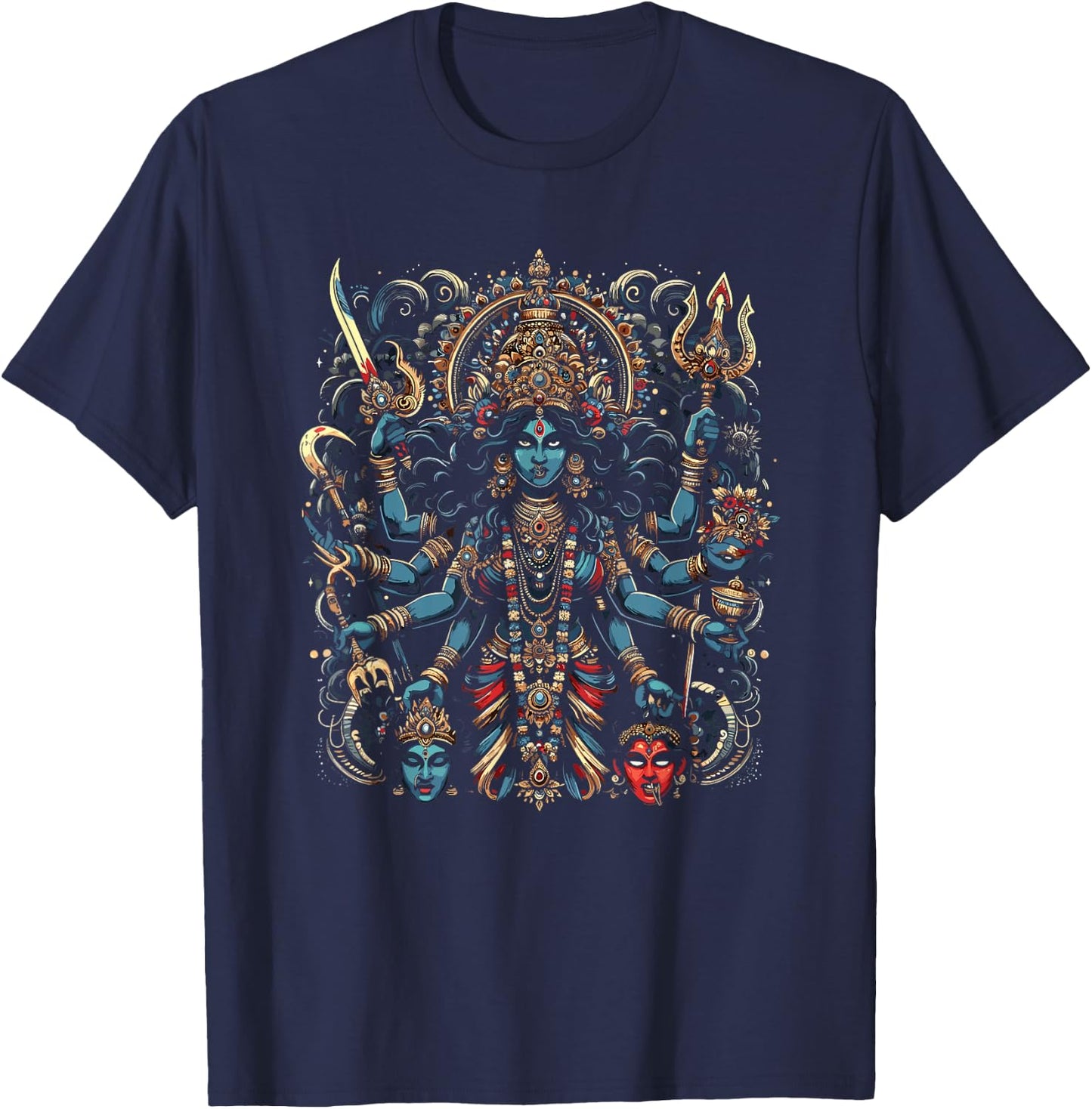Kali Hindu Goddess Of Death Warrior Mother Fierce T-Shirt - T-Shirt | Navy