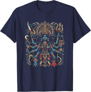 Kali Hindu Goddess Of Death Warrior Mother Fierce T-Shirt - T-Shirt | Navy