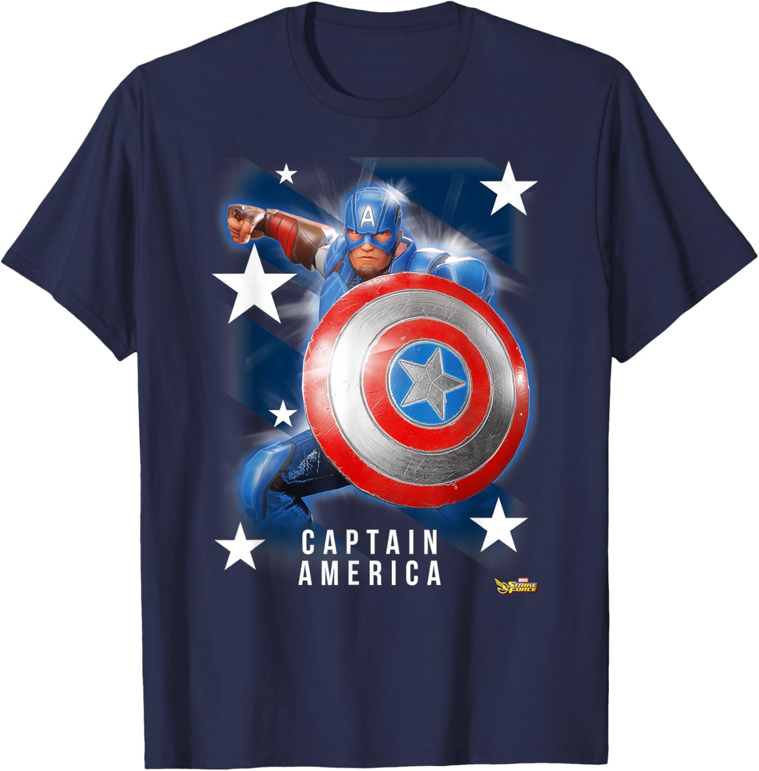 Marvel Strike Force Captain America Graphic T-Shirt - T-Shirt | Navy