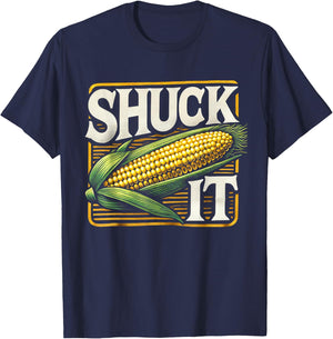 Shuck It Funny Farmer Corn Lover Market Festival T-Shirt - T-Shirt | Navy