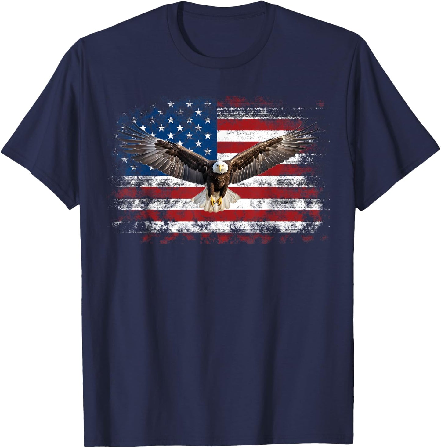 Patriotic Eagle 4th Of July USA American Flag Girls Kids Men T-Shirt - T-Shirt | Navy