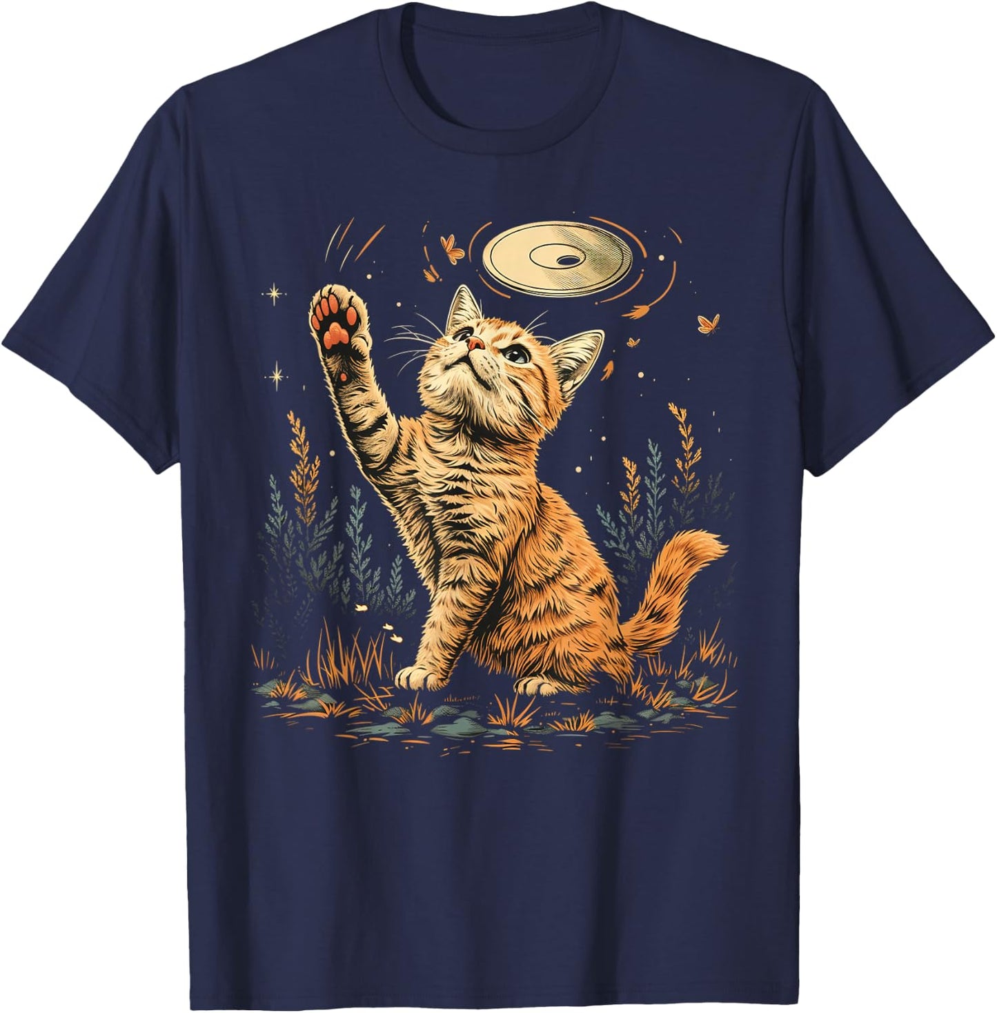 Disc Golf , & Kids Cat Disc Golfer T-Shirt - T-Shirt | Navy