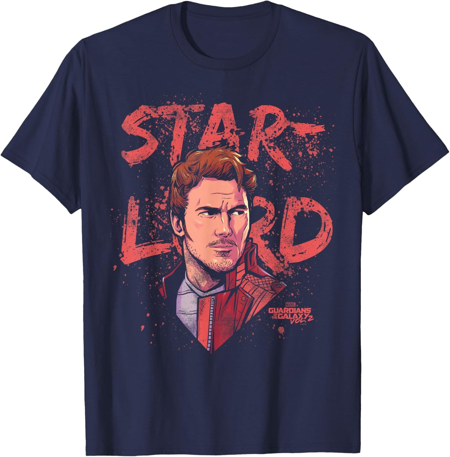Marvel Guardians of The Galaxy Vol 2 Star-Lord Hero Sketch T-Shirt - T-Shirt | Navy