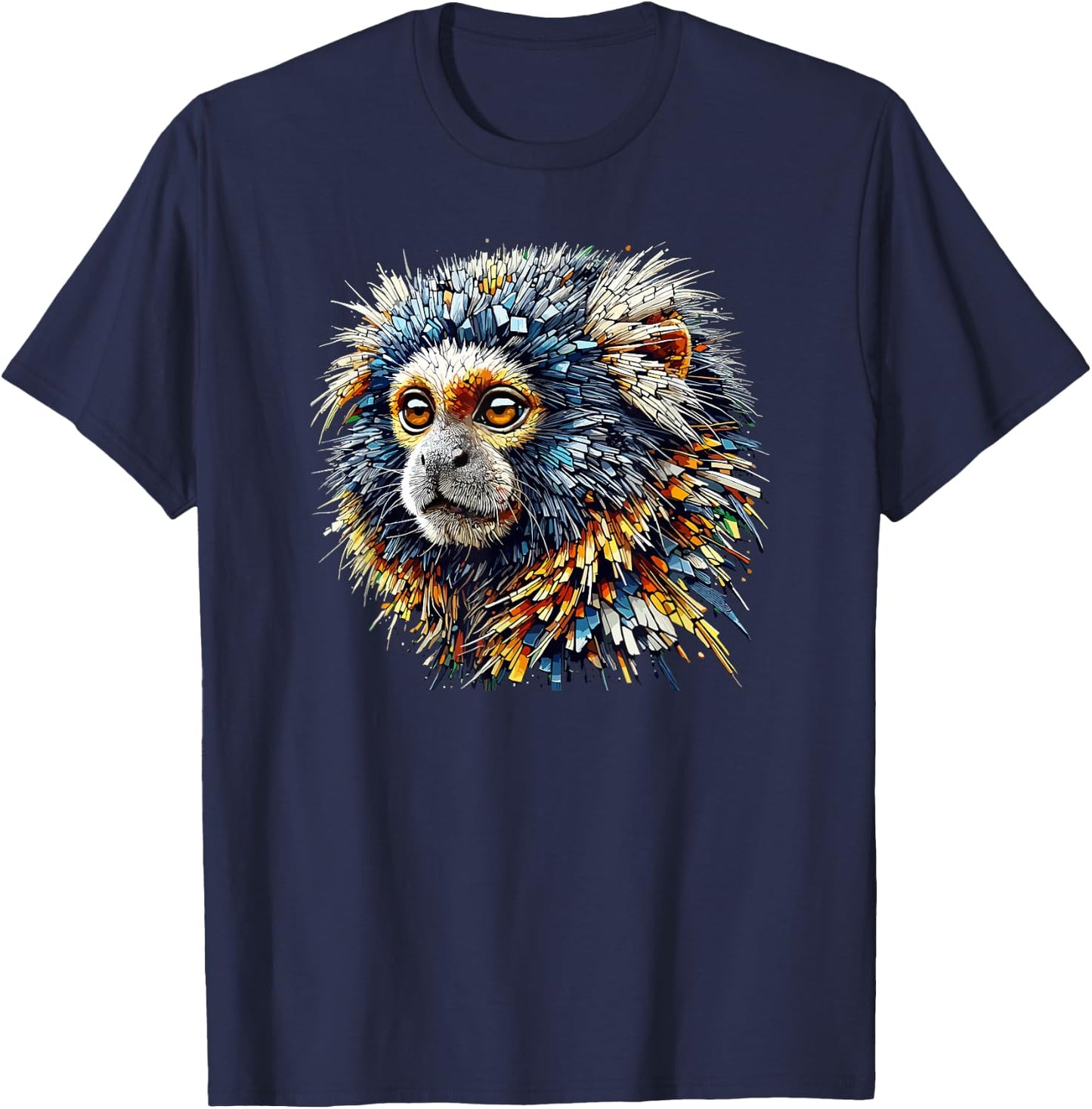 Laroli Aesthetic Art Pygmy Marmoset Marmosets -Adults Kids T-Shirt - T-Shirt | Navy