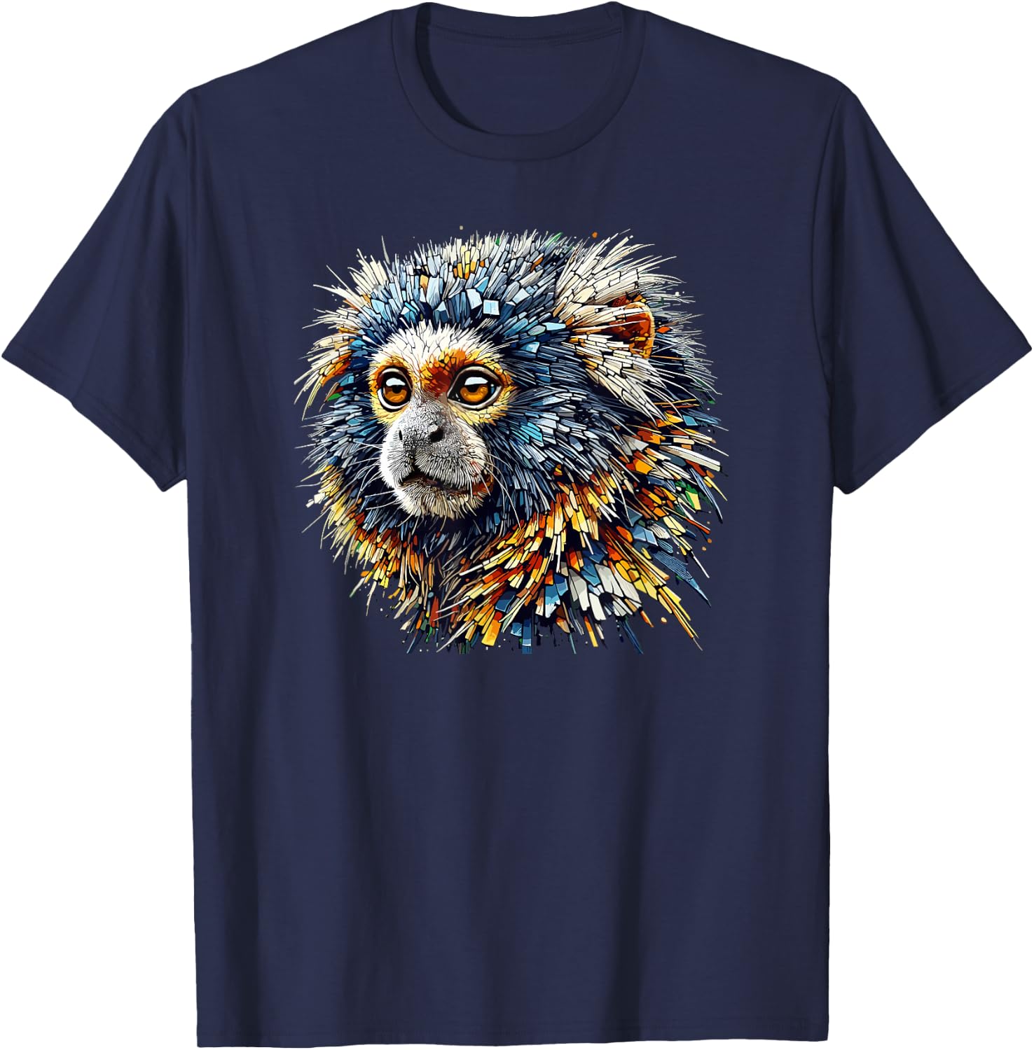 Laroli Aesthetic Art Pygmy Marmoset Marmosets -Adults Kids T-Shirt - T-Shirt | Navy