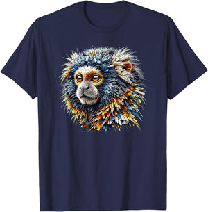 Laroli Aesthetic Art Pygmy Marmoset Marmosets -Adults Kids T-Shirt - T-Shirt | Navy