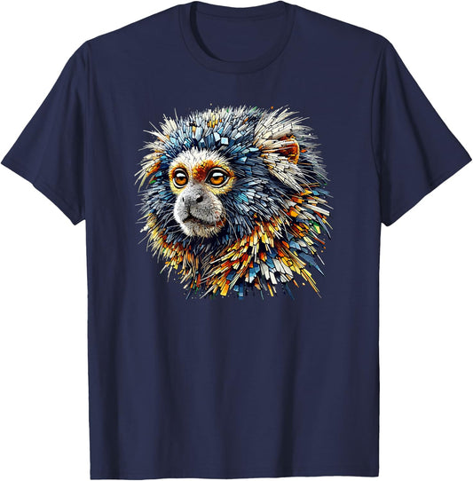 Laroli Aesthetic Art Pygmy Marmoset Marmosets -Adults Kids T-Shirt - T-Shirt | Navy
