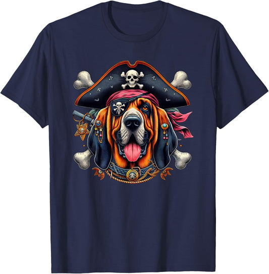 Bloodhound Pirate Crossbones Halloween Kids T-Shirt - T-Shirt | Navy