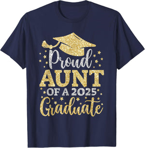 Aunt Senior 2025 Proud Aunt of A Class of 2025 Graduate T-Shirt - T-Shirt | Navy