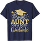 Aunt Senior 2025 Proud Aunt of A Class of 2025 Graduate T-Shirt - T-Shirt | Navy