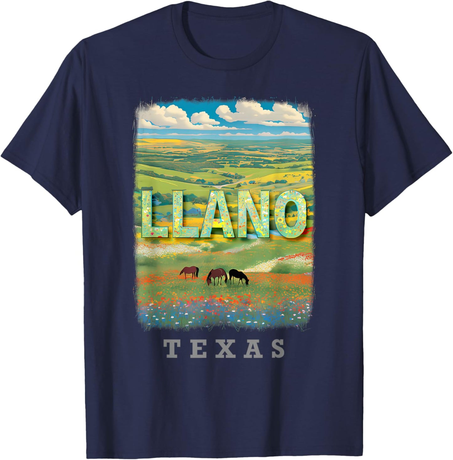 Llano Texas TX Hill Country Charm SD869 T-Shirt - T-Shirt | Navy