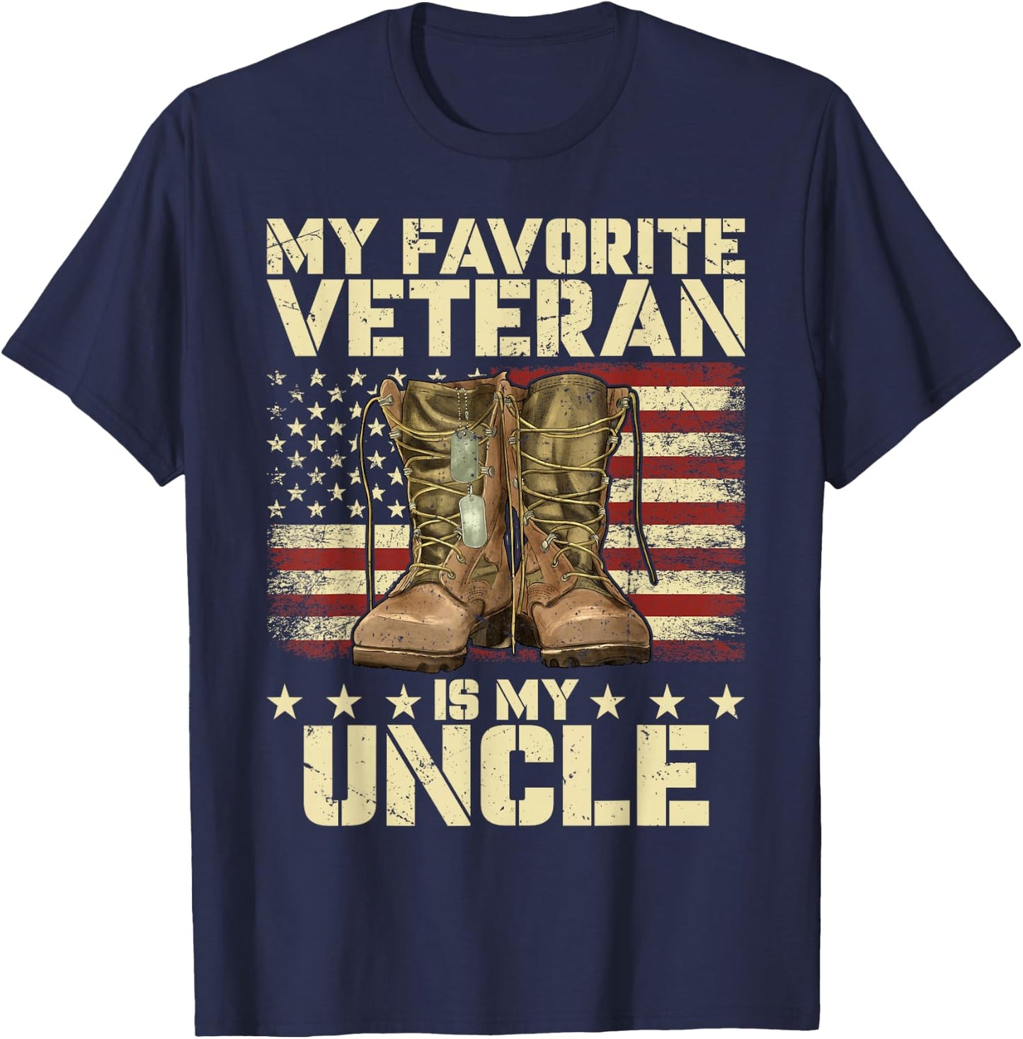 Army Veterans Day My Favorite Veteran Is My Uncle For Kids T-Shirt - T-Shirt | Navy