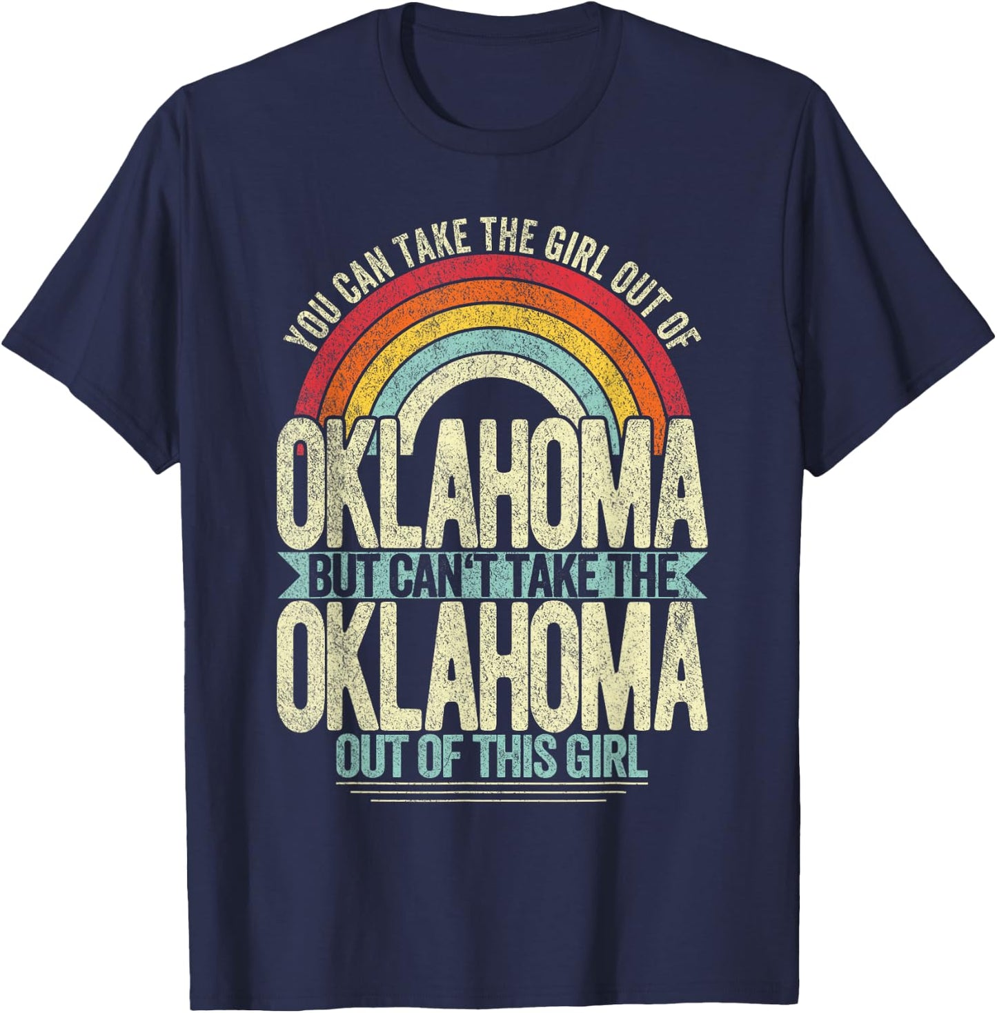 Retro Girl Out Of Oklahoma Hometown Home Oklahoma T-Shirt - T-Shirt | Navy
