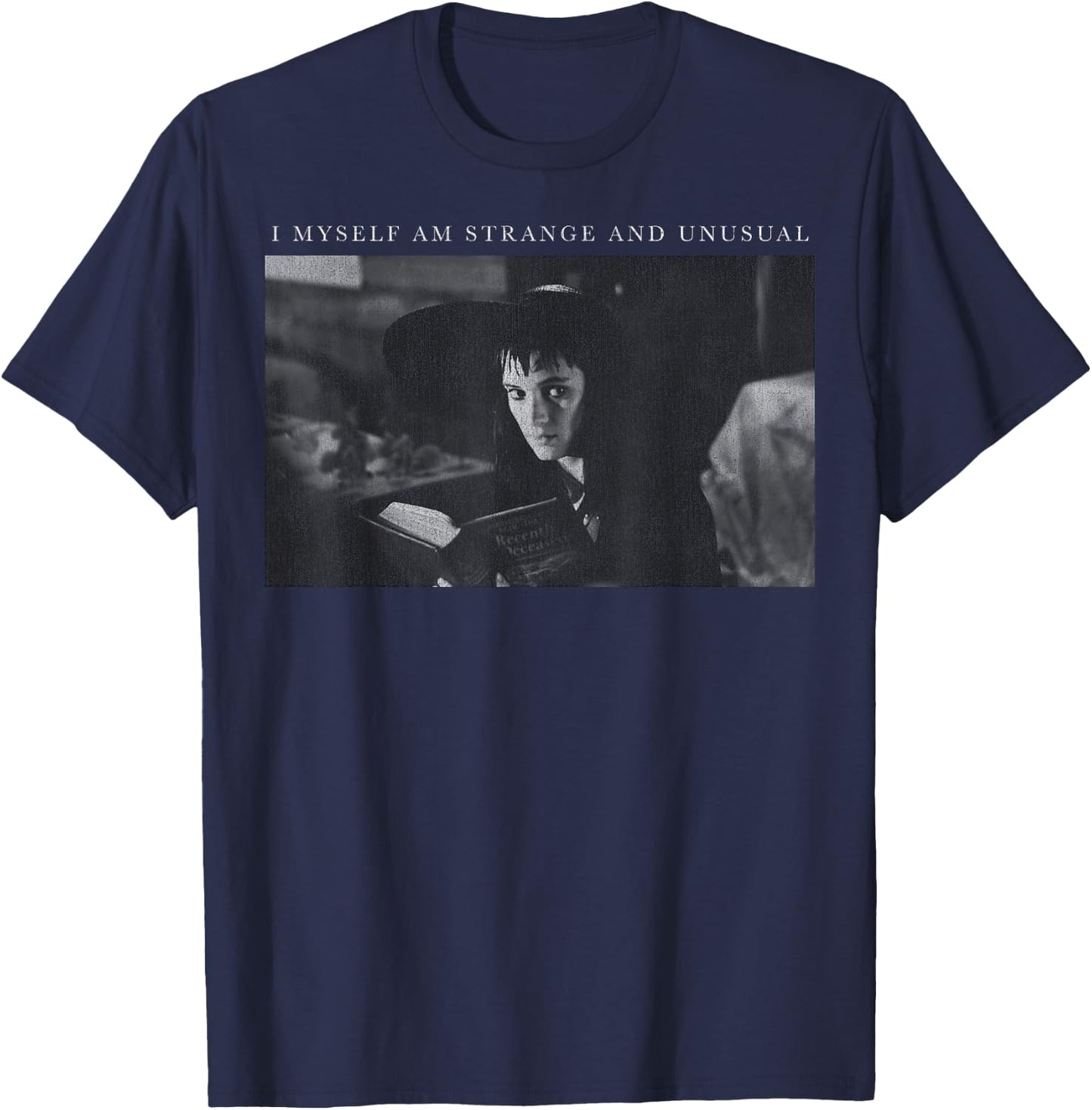 Beetlejuice Lydia I Myself Am Strange and Unusual Portrait T-Shirt - T-Shirt | Navy