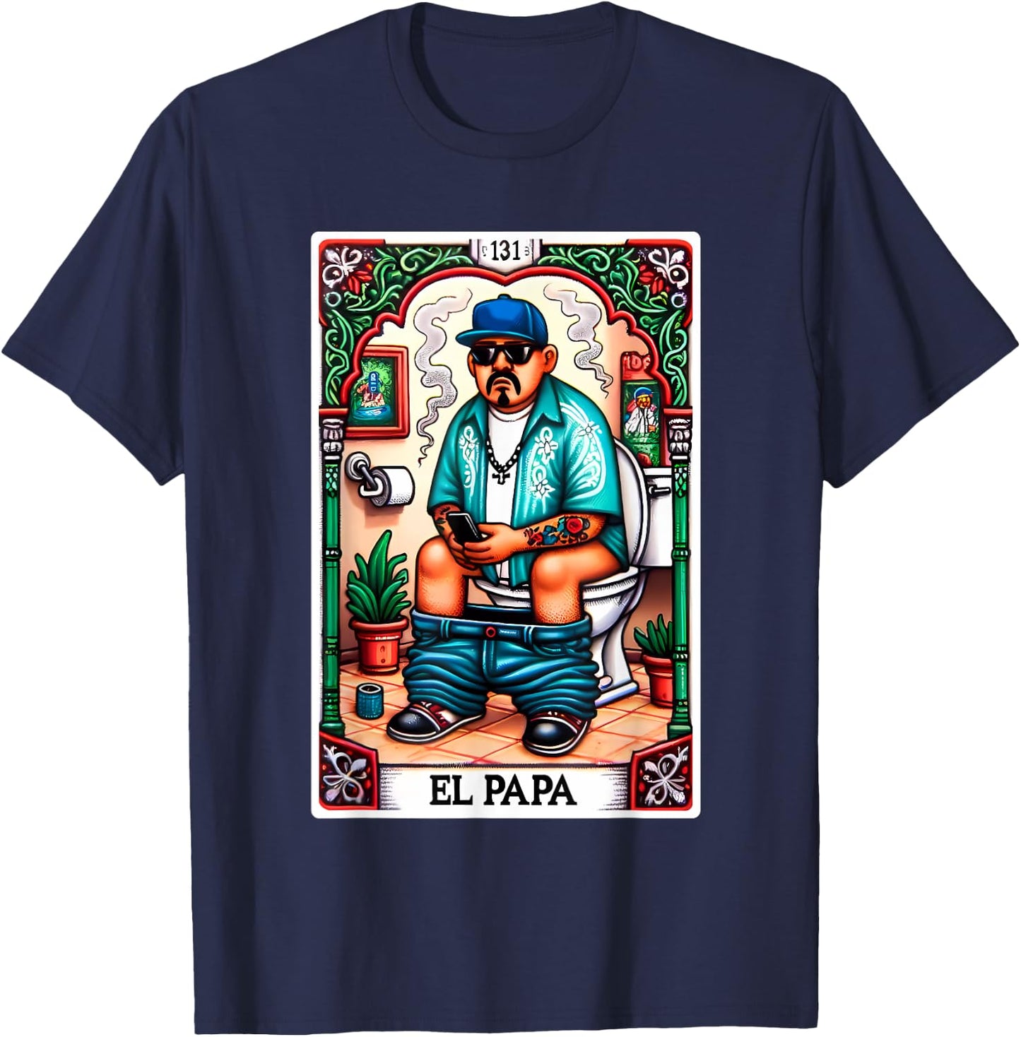 El Papa Latino Tarot Card Spanish Doing Dad Shit Fathers Day T-Shirt - T-Shirt | Navy