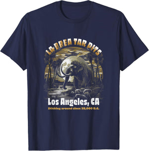 Los Angeles La Brea Tar Pits Columbian Mammoth T-Shirt - T-Shirt | Navy